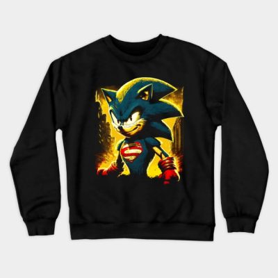 Angry Super Hero Blue Hedgehog Crewneck Sweatshirt Official Sonic Merch