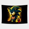Angry Super Hero Blue Hedgehog Tapestry Official Sonic Merch