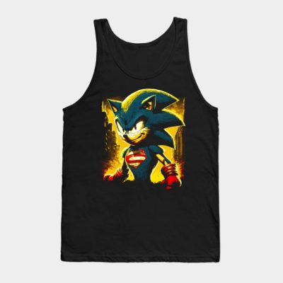Angry Super Hero Blue Hedgehog Tank Top Official Sonic Merch