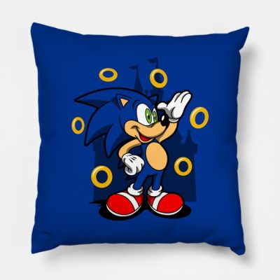 Cute Hedgehog Gamer Video Game Mouse Cartoon Mashu Throw Pillow Official Sonic Merch