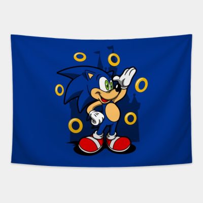 Cute Hedgehog Gamer Video Game Mouse Cartoon Mashu Tapestry Official Sonic Merch