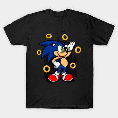Cute Hedgehog Gamer Video Game Mouse Cartoon Mashu T-Shirt Official Sonic Merch