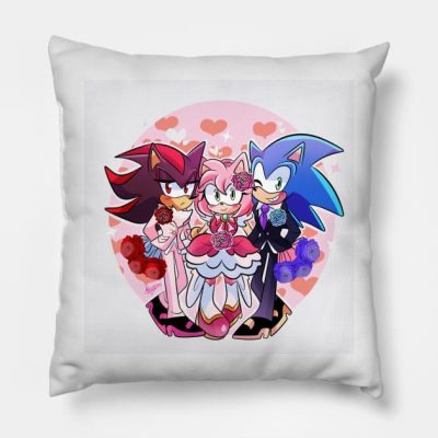 Shadow X Amy X Sonic Throw Pillow Official Sonic Merch