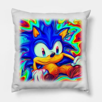 Trippy Hedgehog Throw Pillow Official Sonic Merch