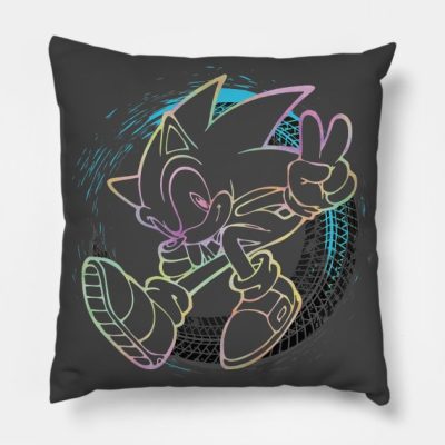 Sonic The Hedgehog Sonic Full Speed Type B Colorfu Throw Pillow Official Sonic Merch