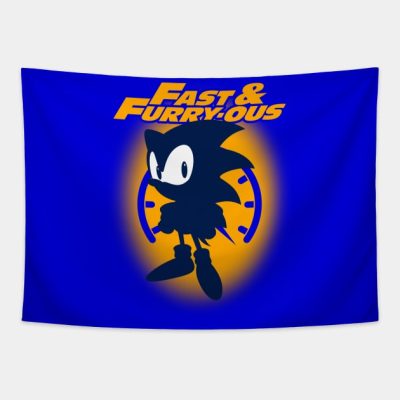 Cute Fast Furious Hedgehog Sonic Mashup For Gamers Tapestry Official Sonic Merch