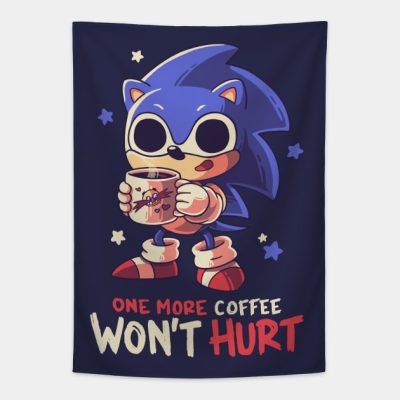 One More Coffe Cute Hedgehog Meme Gotta Go Fast Tapestry Official Sonic Merch