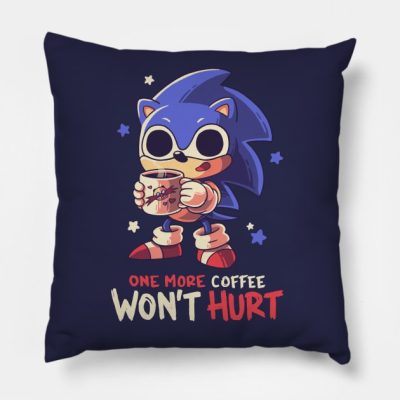 One More Coffe Cute Hedgehog Meme Gotta Go Fast Throw Pillow Official Sonic Merch