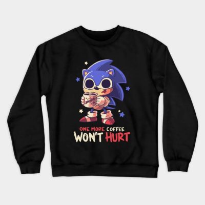 One More Coffe Cute Hedgehog Meme Gotta Go Fast Crewneck Sweatshirt Official Sonic Merch