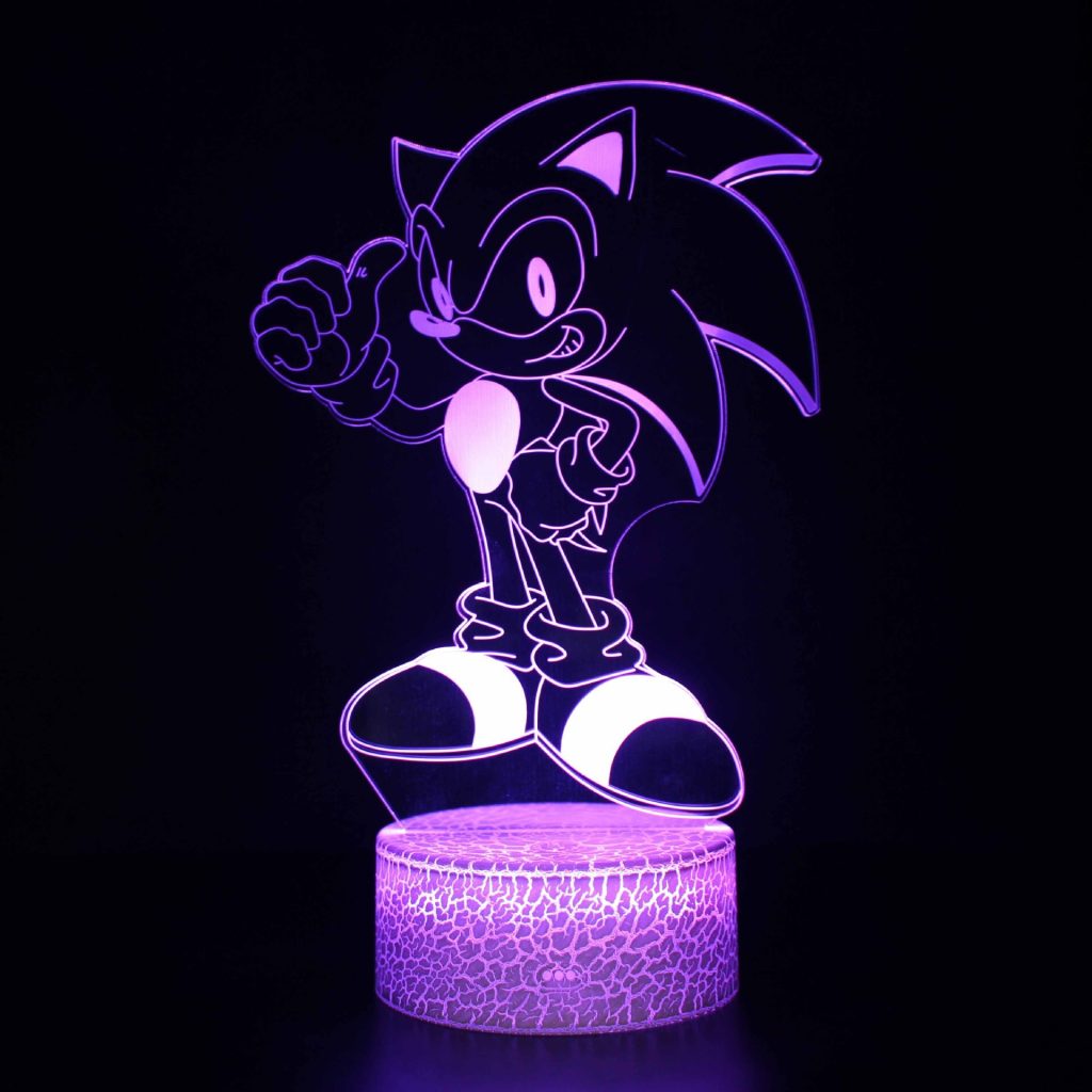 Cartoon 3D Night Light SonicTheHedgehog High value Creative Game Peripheral Fashion Remote Control Colorful Touch Desk 1 - Sonic Merch Store