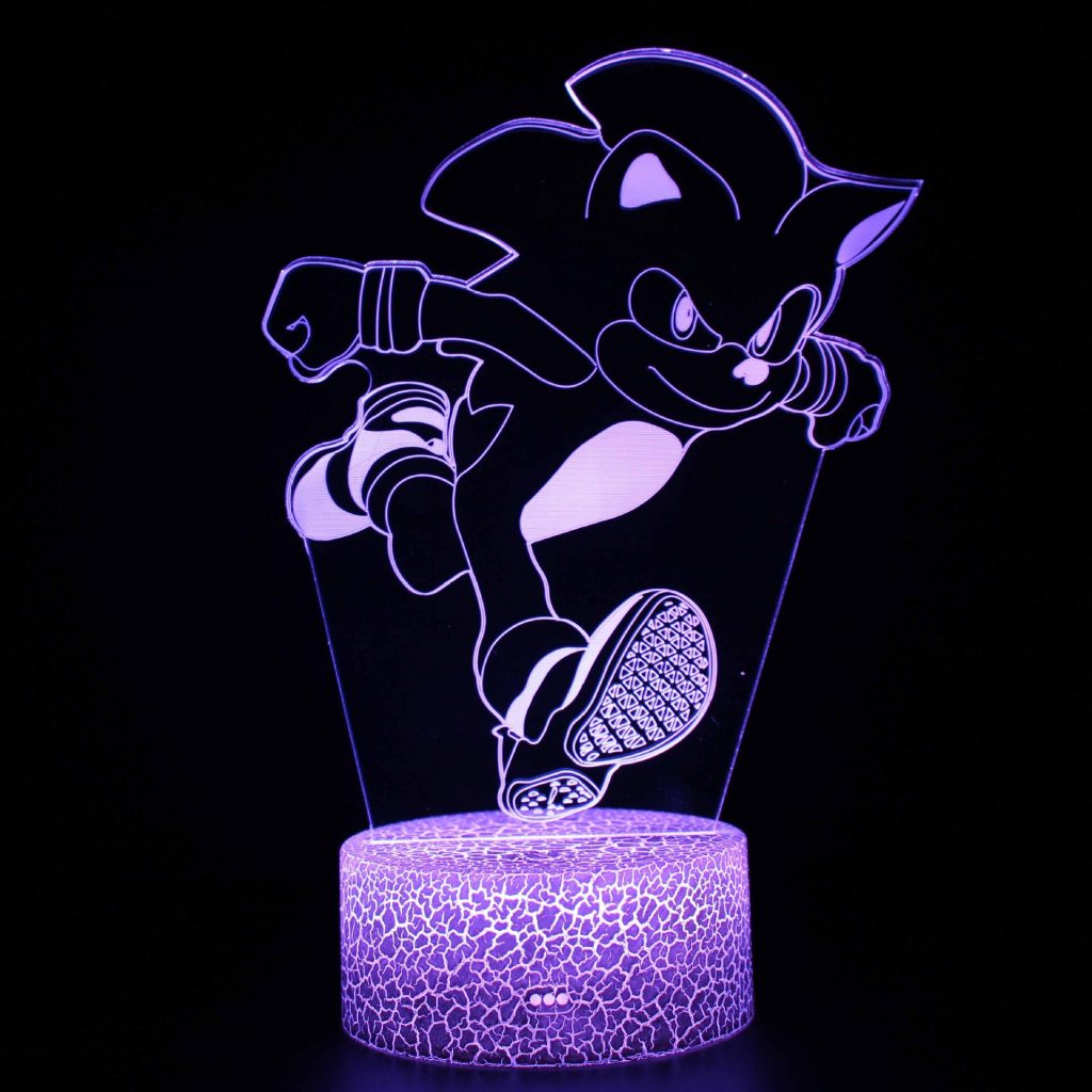 Cartoon 3D Night Light SonicTheHedgehog High value Creative Game Peripheral Fashion Remote Control Colorful Touch Desk 3 - Sonic Merch Store