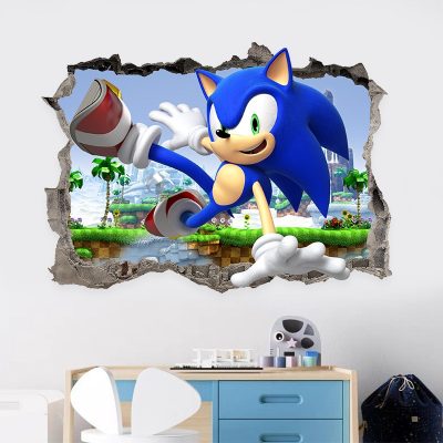 Cartoon Animation Wall Stickers Sonic The Hedgehog High value Creative Game Surrounding Children s Room 3D 1 - Sonic Merch Store