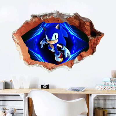 Cartoon Animation Wall Stickers Sonic The Hedgehog3D Self adhesive PVC Game Poster Stickers High value Creative 1 - Sonic Merch Store