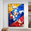 Cartoon S Sonic V Video Games Poster Classic Anime Poster Wall Sticker For Living Room Bar 4 - Sonic Merch Store