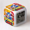 Cartoon Sonic The Hedgehog Colorful Alarm Clock Kawaii Anime Peripherals High value Creative LED Color changing - Sonic Merch Store