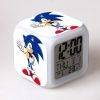 Cartoon Sonic The Hedgehog Colorful Alarm Clock Kawaii Anime Peripherals High value Creative LED Color changing 4 - Sonic Merch Store