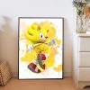 Cartoon Sonic Video Games Posters Watercolor Canvas Painting Wall Art Pictures Mural For Kids Modern Bedroom 2 - Sonic Merch Store