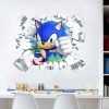 Cartoon Stickers Sonic The Hedgehog Creative Children s Room Bedroom 3D Broken Wall Self adhesive PVC 5 - Sonic Merch Store