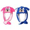 New Anime Hedgehog Sonic Plush Hat Press Jump Cap Kawaii Funny Creative Colorful Luminous Rabbit Ears - Sonic Merch Store