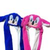 New Anime Hedgehog Sonic Plush Hat Press Jump Cap Kawaii Funny Creative Colorful Luminous Rabbit Ears 4 - Sonic Merch Store