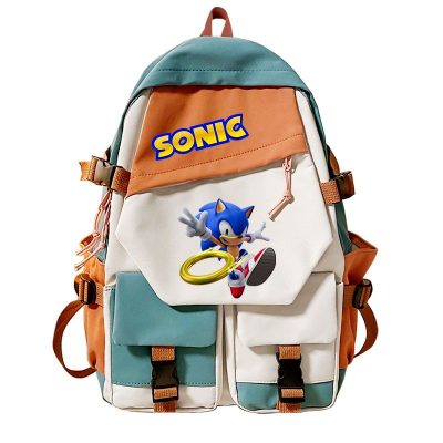 New Cartoon Creative Sonic The Hedgehog Schoolbag Fashion High value Campus Forest Department Versatile Large capacity 1 - Sonic Merch Store