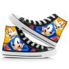 New Cartoon High top Canvas Shoes Sonic The Hedgehog Anime Peripheral High value Fashion Creative Printing 2 - Sonic Merch Store