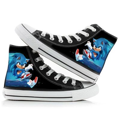 New Cartoon High top Canvas Shoes Sonic The Hedgehog Anime Peripheral High value Fashion Creative Printing 20 - Sonic Merch Store