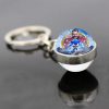 New Cartoon Key Chain Sonic The Hedgehog High value Creative Double sided Glass Ball Pendant Fashion 3 - Sonic Merch Store