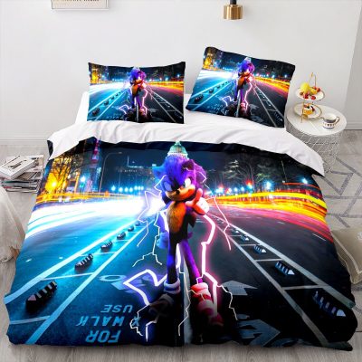 New Cartoon Quilt Cover Sonic The Hedgehog Game Surrounding Fashion Animation Printing High value Creative Home 12 - Sonic Merch Store