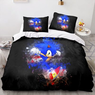 New Cartoon Quilt Cover Sonic The Hedgehog Game Surrounding Fashion Animation Printing High value Creative Home 13 - Sonic Merch Store