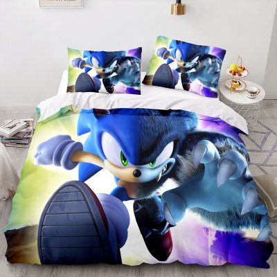 New Cartoon Quilt Cover Sonic The Hedgehog Game Surrounding Fashion Animation Printing High value Creative Home 5 - Sonic Merch Store