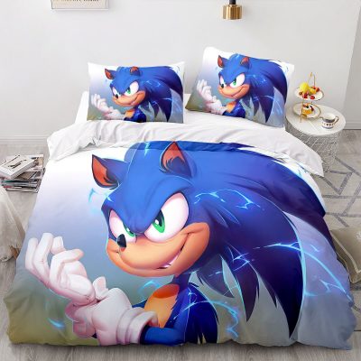 New Cartoon Quilt Cover Sonic The Hedgehog Game Surrounding Fashion Animation Printing High value Creative Home 7 - Sonic Merch Store
