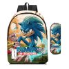 New Cartoon Schoolbag Sonic The Hedgehog High value Creative Large capacity Children s Student Backpack Pencil 1 - Sonic Merch Store