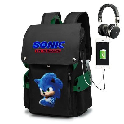 Sonic The Hedgehog Backpack Cartoon High value Creative Fashion Game Peripheral Large Capacity 15 6 inch - Sonic Merch Store