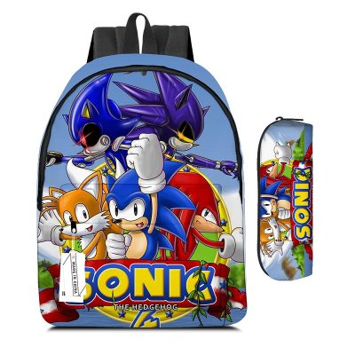 Sonic The Hedgehog Backpack Cartoon Large capacity High value Fashion Creative Game Peripheral Student Schoolbag Two 1 - Sonic Merch Store