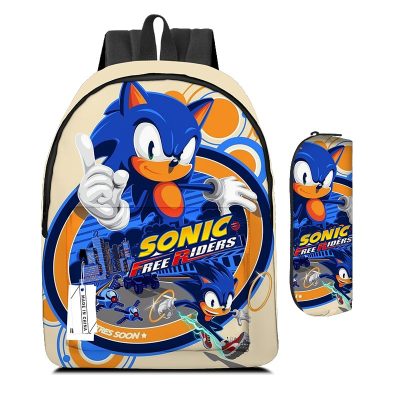 Sonic The Hedgehog Backpack Cartoon Large capacity High value Fashion Creative Game Peripheral Student Schoolbag Two - Sonic Merch Store