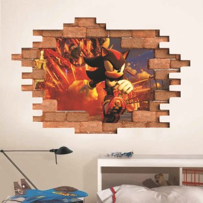 Sonic The Hedgehog Wall Sticker Game Peripheral High value Creative New Cartoon Animation 3D Poster PVC - Sonic Merch Store