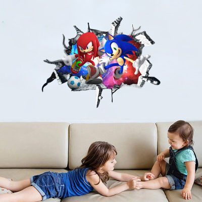 Sonic The Hedgehog Wall Stickers Children s Cartoon Living Room Bedroom Wall Decoration Self adhesive PVC 1 - Sonic Merch Store