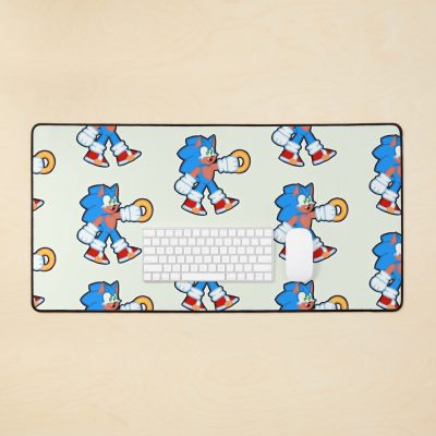 Chibi Sonic The Hedgehog Holding A Ring Mouse Pad Official Sonic Merch