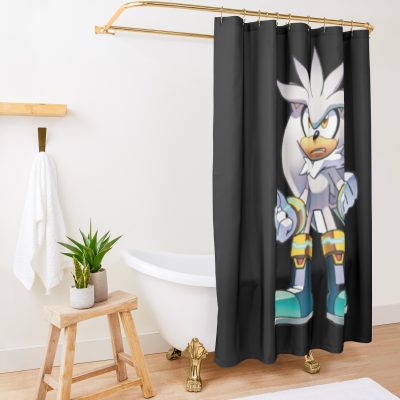 Silver The Hedgehog Shower Curtain Official Sonic Merch
