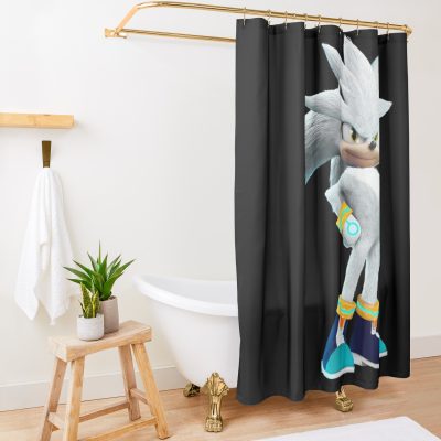 Silver The Hedgehog Shower Curtain Official Sonic Merch