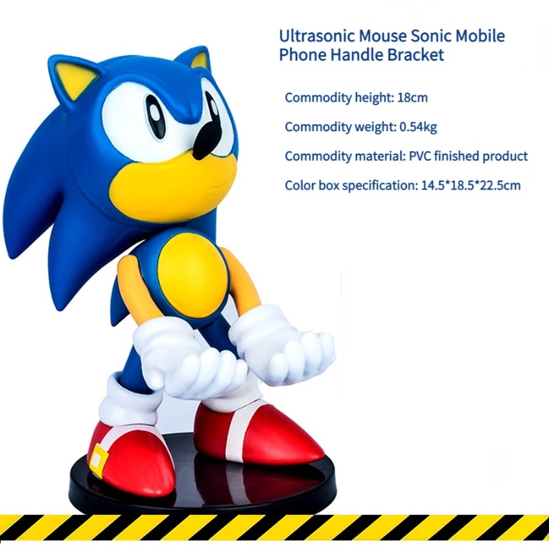 18 Cm Sonic The Hedgehog Mobile Phone Holder Cartoon High value Creative Hand made Suitable for 6 - Sonic Merch Store