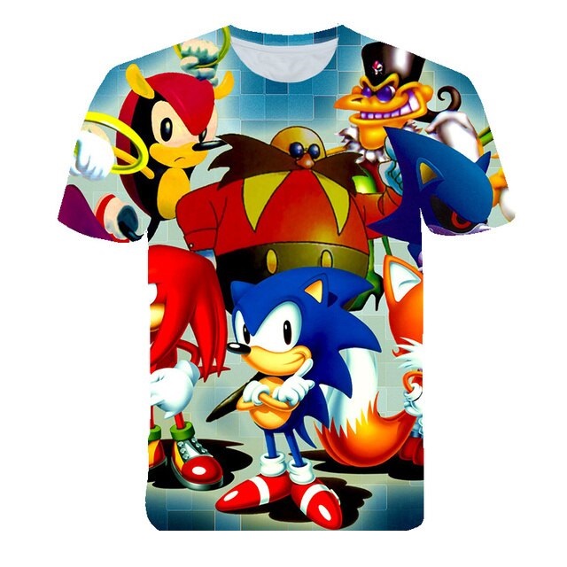 2023 New Green Sonic Tshirt Kids Clothes Boys Cartoon Game Super Sonic Boys Clothes Men Women 12 1 - Sonic Merch Store
