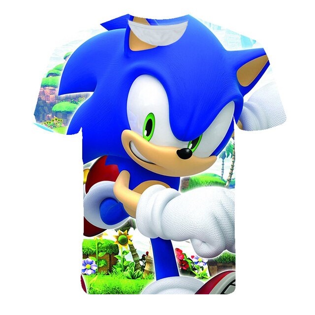 2023 New Green Sonic Tshirt Kids Clothes Boys Cartoon Game Super Sonic Boys Clothes Men Women 18 1 - Sonic Merch Store