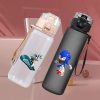 530 560ML Anime Cartoon Sonic The Hedgehog Water Bottle with Time Marker Portable Reusable Plastic Cups 1 - Sonic Merch Store