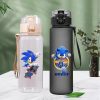 530 560ML Anime Cartoon Sonic The Hedgehog Water Bottle with Time Marker Portable Reusable Plastic Cups - Sonic Merch Store