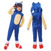 Anime Sonic The Hedgehog Costume Kids Fantasy Speed Cospaly Jumpsuit with White Gloves Gift Children Halloween - Sonic Merch Store