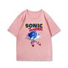 Cartoon Short sleeved Sonic The Hedgehog Summer Children s Cotton Printed T shirt Fashion High value - Sonic Merch Store