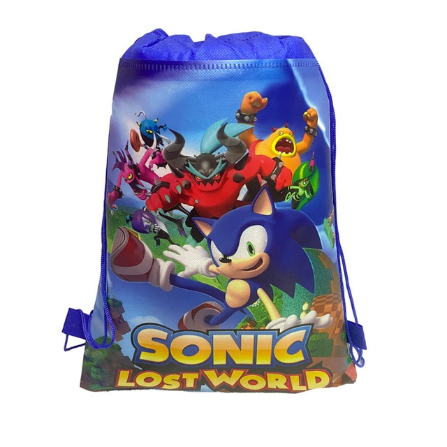 Kawaii Sonic The Hedgehog Drawstring Bags Cartoon Portable Super Marios Oxford Storage Package Travel Shopping - Sonic Merch Store